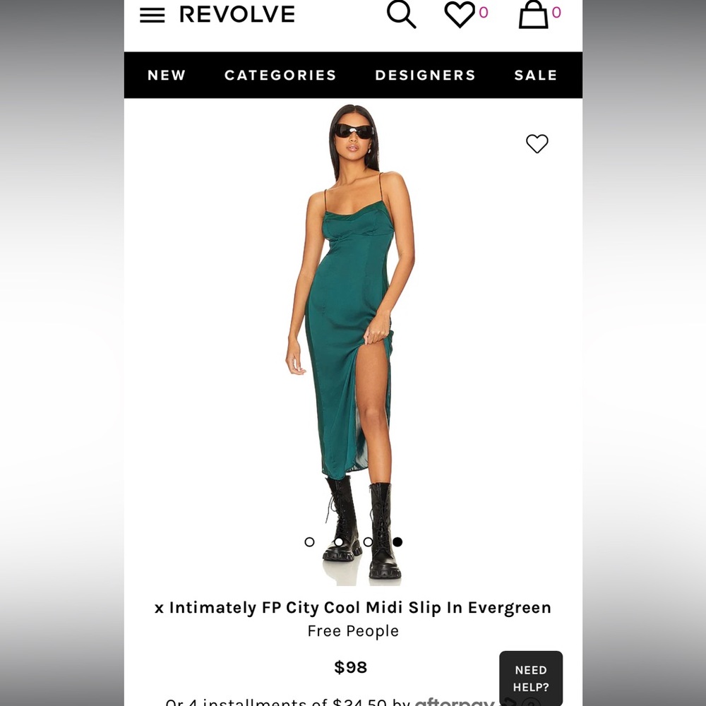 Free People Green Slip Dress
